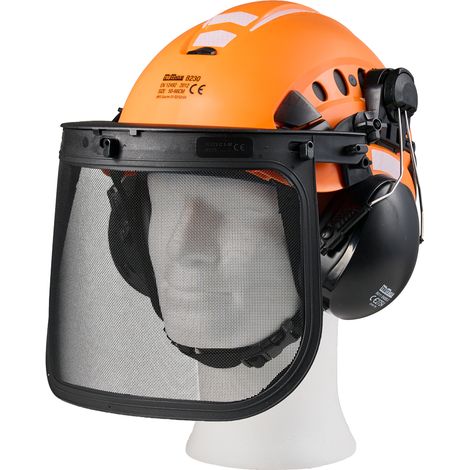 Forsthelm Forstschutzhelm mit Visier und Gehörschutz Schutzhelm orange (1/5)