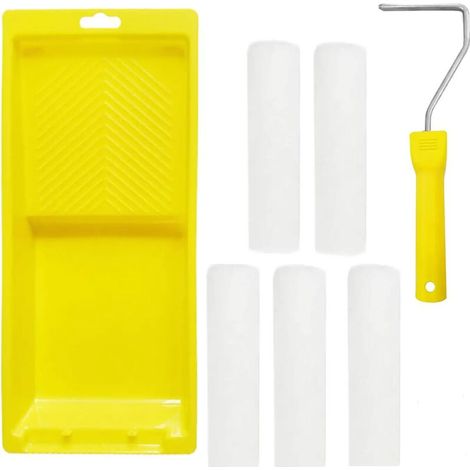 Kit de Rouleau de Peinture,Set rouleaux peinture,Ensemble de 7 pièces,Pinceaux de Peinture Rouleaux,Brosse à Rouleau de Peinture,pour Maison Décoration Mural Jardin Plafond Porte (1/5)