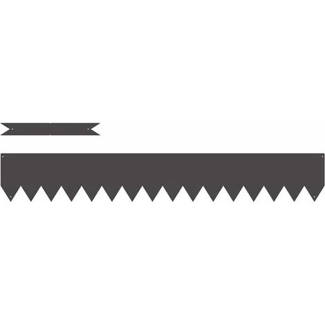Bandes de bordure de pelouse, 10 pièces, noires, 100 x 0,05 x 15 cm (1/5)