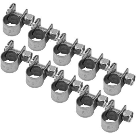 Lot de 10 Colliers de Serrage en Acier Inoxydable Très Résistants pour Tuyau de Carburant 7mm-9mm Taille pour Plomberie (1/5)