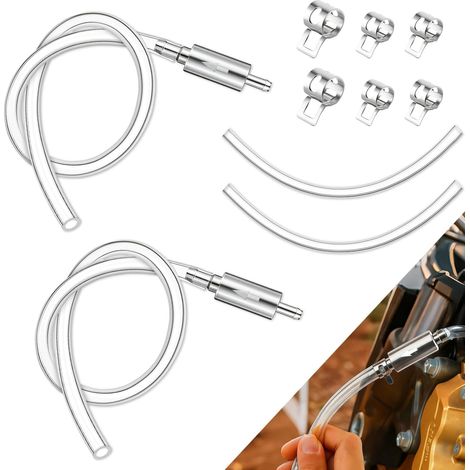 Lot de 2 purgeurs freins, purgeur frein pour moto et voiture, embrayage avec clapet anti-retour, tuyaux pinces – Purge changement rapide du liquide -
