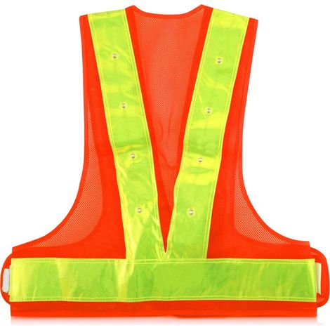 Gilet de sécurité réfléchissant à LED haute visibilité, pour la circulation routière et la nuit. (1/5)