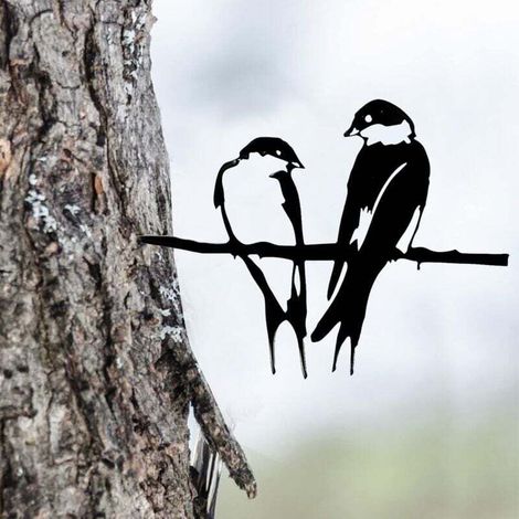[JAMAIS UTILISÉ]Silhouette d'oiseau, Statue D'oiseau en Métal de Cour Métal Oiseau Jardin Décoration d'oiseaux de Branche