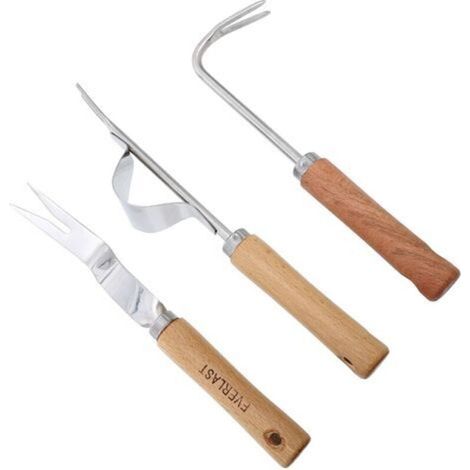 Weeding 3 Piece Set Garden Manual Weeder Stainless Steel Hand Puller Non-Slip Weeding Tool Gardening Gifts for Dandelion Thistle Removal (1/5)