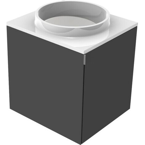 emco evo 450 Lavabo pour invités, noir, 450x450x508mm, 958227514, (1/4)