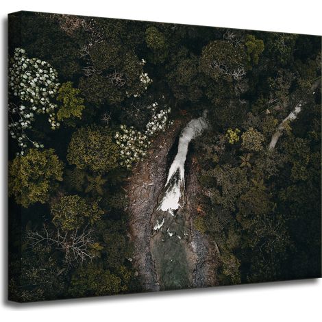 Leinwanddruck Wasserfall aus der Vogelperspektive 50x40 cm