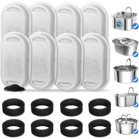 Fontaines à eau pour animaux - Filtres pour fontaines à eau pour chats (lot de 8) (1/5)