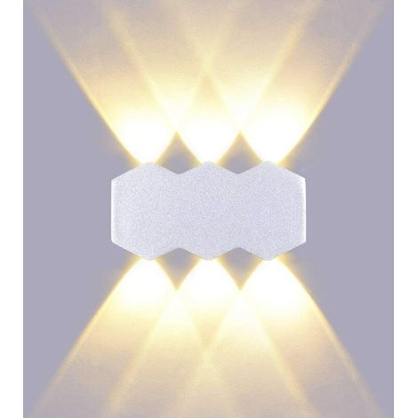 6W LED Applique Murale Intérieur Moderne Lampe Murale Intérieur Up Down Spot IP66 Éclairage Mural en Aluminium pour Chambre à Coucher Bureau Lit Couloir Salon Hôtel Argent Blanc chaud 3000k (1/5)