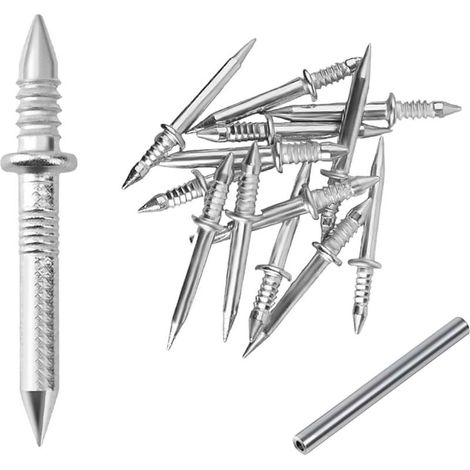 500 Pcs Double Headed Nails, Seamless Baseboard Wire Nails, Double Headed with Sleeve Tool Specific for Home Decoration, Furniture and Construction (1/5)