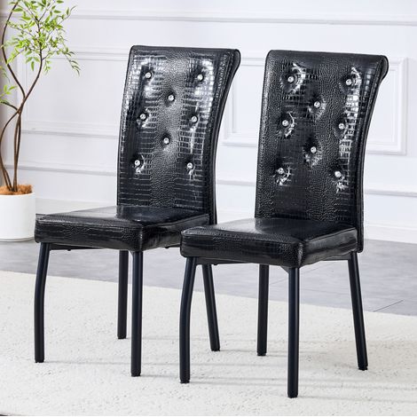 Sillas comedor tapizadas PVC con patas de metal OKMYHOME (1/5)
