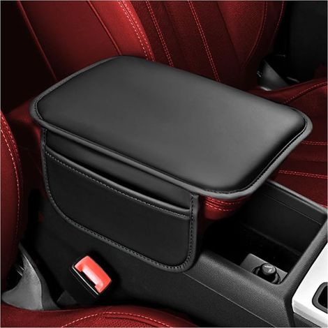 Housse Pour Accoudoir De Voiture, Coussin D'accoudoirs De Voiture Universelles En Cuir, Coussin Protection Pour Le Rangement De La Console Centrale, Pour La Plupart Des Véhicules(Noir) (1/5)