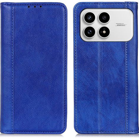 Funda tipo libro para Xiaomi Poco F8 Pro, piel dividida, azul (1/5)