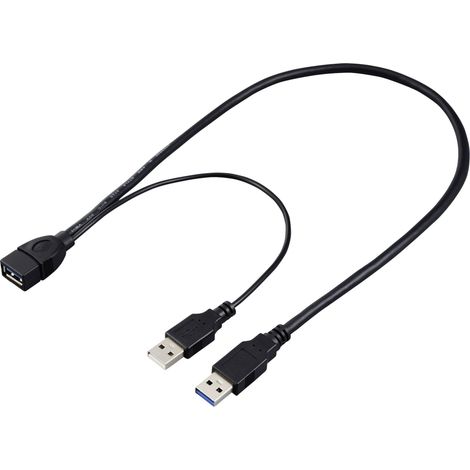 Renkforce Câble USB USB 3.0 USB-A mâle, USB-A femelle 0.50 m noir RF-5719752 C306482 (1/2)