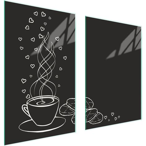 GLASSCHUTZPLATTE FÜR KÜCHE 65x52 KAFFEE