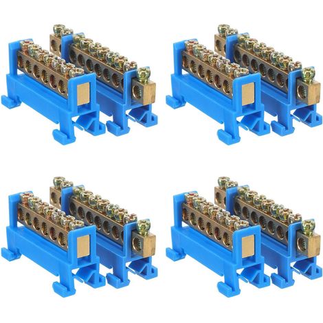 8 Pièces Barre de Mise la Terre en Cuivre à 10 Positions, Bornier de Connexion pour Boîtes Électriques Industrielles, Installation Flexible et Haute Conductivité (1/5)