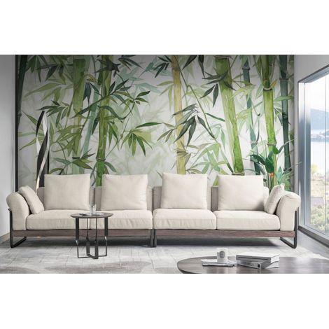 Papier Peint Feuillage - Bambous Aquarelle - 150 x 250 cm (1/2)