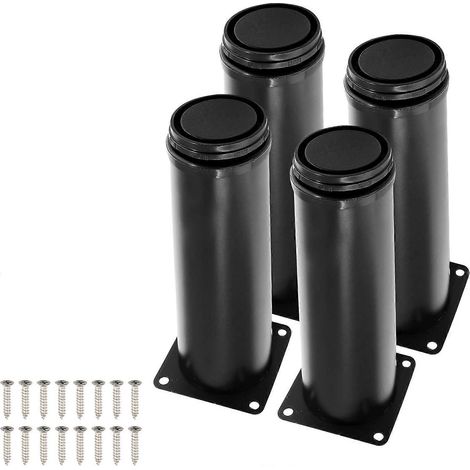 Ensemble de 4 pieds de meuble réglables, pieds réglables en acier inoxydable 120 mm, pieds de meubles, pieds de lit noirs, pieds de meuble de cuisine, pieds de canapé et d'armoire adaptés à 120 mm 4,7 (1/5)