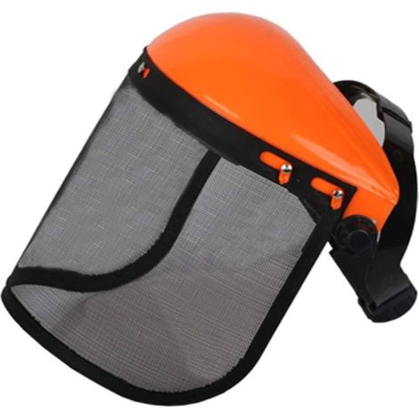 Casque de sécurité en Maille, Chapeau de Casque de sécurité avec visière en Maille intégrale pour la Protection forestière de débroussailleuse forestière Casque de Tondeuse à Mailles (1/5)
