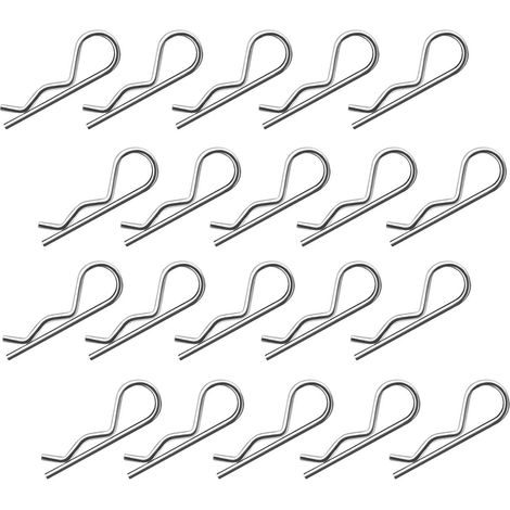 Lot de 20 goupilles fendues plaquées zinc pour une utilisation sur les systèmes de verrouillage de goupille d'attelage M2,5 x 50 mm (1/5)