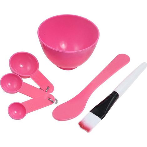 Kit Masque Visage DIY - Bol Cuillère Racleur Brosse et 3 Jauges - Pour Soins Visage Maison - Lot de 1 (1/5)