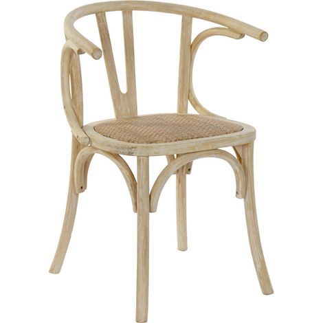 Chaise cuisine élégance rotin vieilli blanc robuste - Blanc vieilli (1/5)