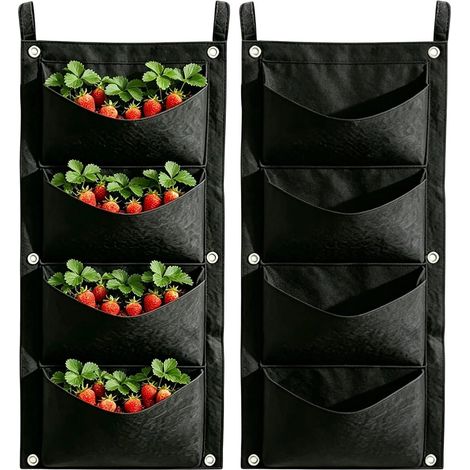 Juego de 2 bolsas de fieltro para plantar fresas (1/5)