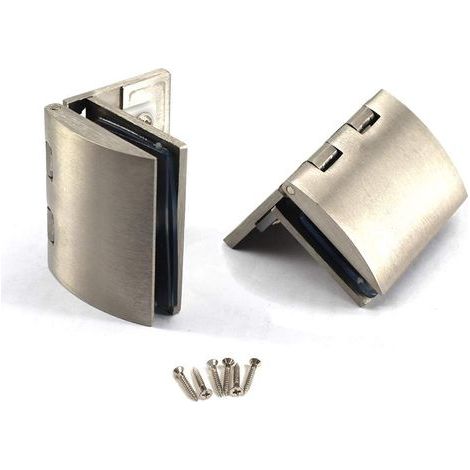 Charnière pour porte de douche en verre - En alliage de zinc - Avec clip de serrage (1/5)