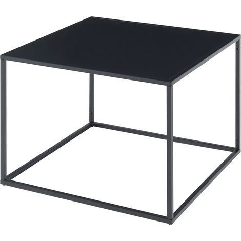 Tavolino da caffè con consolle laterale con piano quadrato in acciaio 60 x 60 x 45 cm nero opaco 030010851