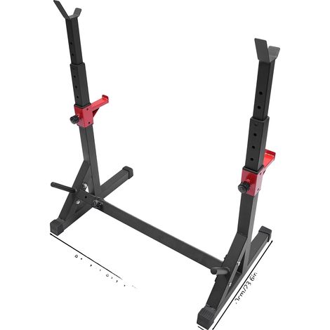 Rack per squat, altezza regolabile, struttura resistente, nero (1/2)
