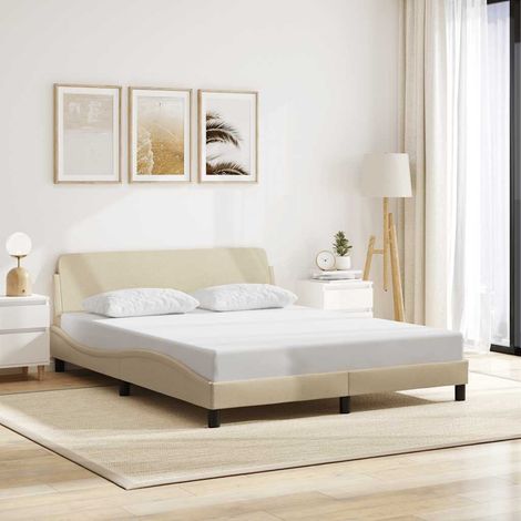 Bettgestell "Dover" Creme 160x200 cm Stoff