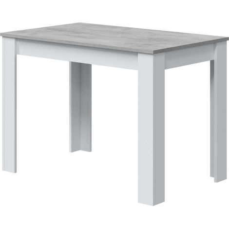 Table d'appoint moderne en mélamine – Blanc Artik et ciment – Dimensions 78x109x67 cm – Résistante aux rayures pour cuisine ou salon – Habitdesign (1/7)