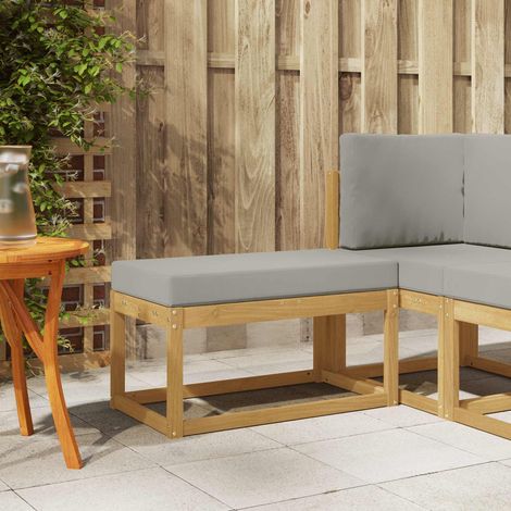 Teenpull – Outdoor Hocker Bank Weiß 80 x 43 x 45 cm Massivholz Akazie (1/5)