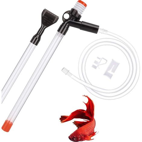 Nettoyeur Gravier pour Aquarium, Pompe Changeur d'eau D'aquarium, Pompe Siphon Vide pour Aquarium, Changeurs d'eau D'aquarium, avec Bouton Pression d'air, pour Changer l'eau, Laver Sable