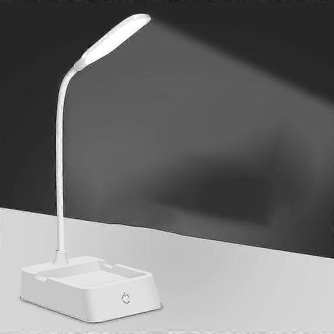 Lampe de bureau pour bureau à domicile, lampe de bureau LED avec porte-stylo et support pour téléphone, 3 modes d'éclairage de couleur, veilleuse de lecture pour protéger les yeux des étudiants et des