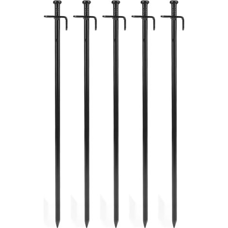 5 Pièces Piquets de Tente en Métal Résistant à la Corrosion, Faciles à Enfoncer, pour Tente et Store, 40 cm (1/5)