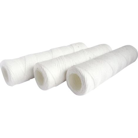 Lot de 3 cartouches filtrante anti-sédiments bobinée 5 microns - Taille standard 10", pour filtrer les impuretés de l'eau du réfrigirateur (1/5)