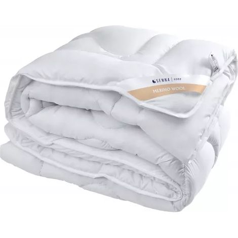 Ganzjahresdecke 200x220 MERINOWOLLE Senna Home Weiß