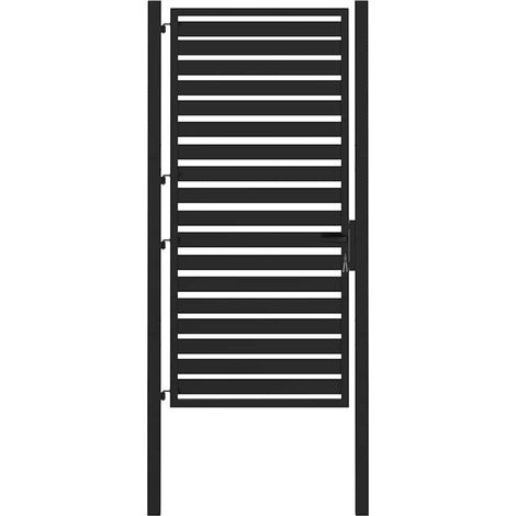 Maison Exclusive - Gartentor Abschließbar Schwarz 100x180 cm Alum
