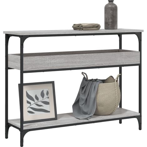Konsolentisch mit Ablage Grau Sonoma 100x29x75cm Holzwerkstoff