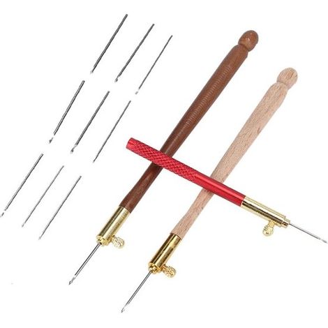 Aiguille tambour crochet K pour broderie perles, crochet latch, outil DIY couture/tricot (1/5)