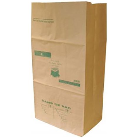 Sac à déchets kraft recyclé 140L – Lot de 5 – Résistant à l'humidité – Renfort de fond pour solidité – Dimensions 45 + 30 x 90 cm – Publi Embal - KRIN800A (1/2)