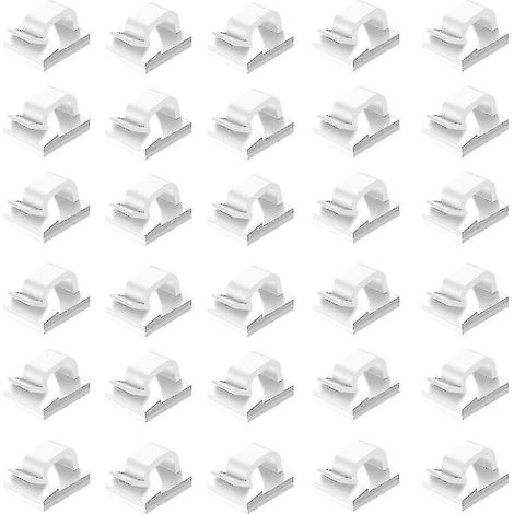 60 clips de câble auto-adhésifs, organisateurs et supports de câbles résistants et durables pour voiture (anti-nœuds)-AquaForge (1/5)