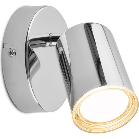 Briloner Wandleuchte IP44 Spritzwasserschutz 10x8,5 cm GU10 Fassung max. 9W Schwenkbar Chrom - Wandlampe Badezimmer Flur Wohnzimmer (1/5)