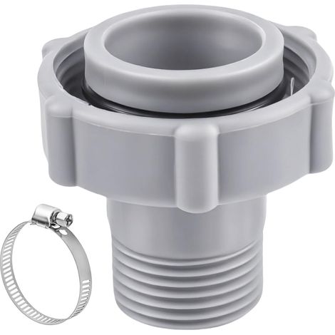 Connecteur Raccord Vidange, Piscine Adaptateur Vidange pour Coleman, Bestway Piscine Accessoires Tuyau Piscines avec Collier Serrage pour Interface 3,8 cm(1,5 pouce) Drainage Fond Piscines (1/5)