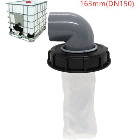 Couvercle de Réservoir IBC avec Filtre en Nylon Lavable pour Réservoir d'eau de Pluie IBC 1000 litres,Filtre À Couvercle IBC Accessoires de Réservoir IBC,Filtre à Eau de Pluie en Nylon(noir 163mm 90 d (1/4)