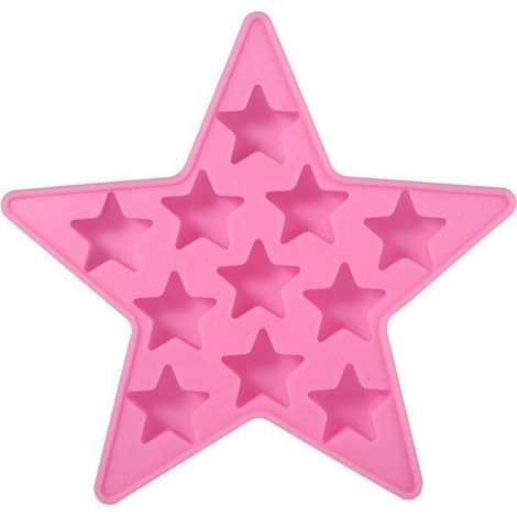 Silikon Eiswürfelform Sterne, 11 Fächer, Rosa