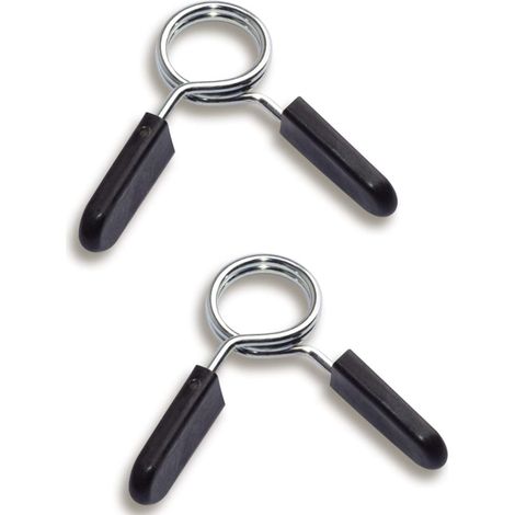 Colliers de serrage à ressort, circlips spéciaux de 25 mm pour barres d'haltères, barre de serrage avec poignée en caoutchouc (25 mm/2 pièces)