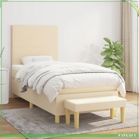 Lit 1 place - FAF7291712411700 - 90x200 cm - Sommier à lattes - Tête de lit réglable (1/5)