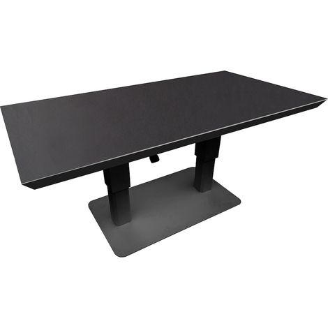 PROLOISIRS Table basse élévatrice COLOMBO 150 x 80 x 43/69 cm - Aluminium époxy graphite / Céramique KEDRA New Black