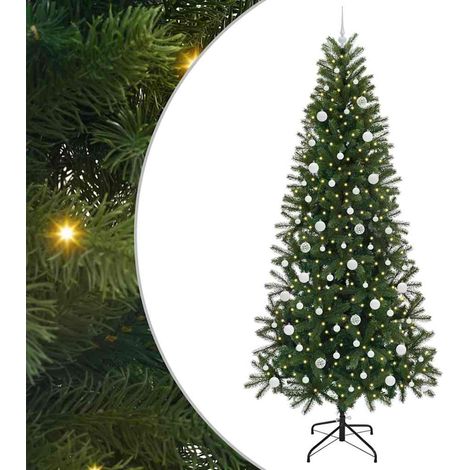 Sapin de Noël  Arbre de Noël artificiel avec 300 LED Vert 240 cm PE et PVC (1/5)
